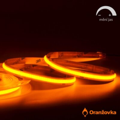 Večerní COB LED pásek ORANŽOVKA bez modrého světla 1600K