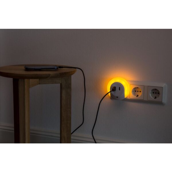 Svítící noční světlo Jupiter nabíjející telefon