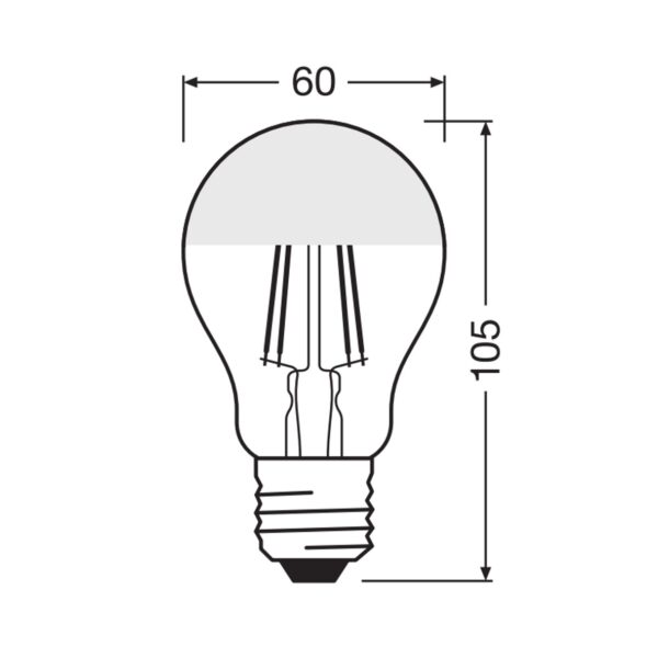 LED žárovka Ledvance E27 4W 2700K schema