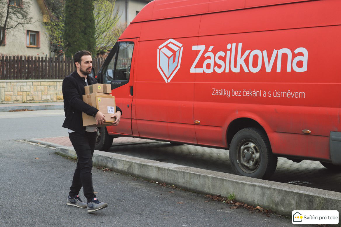 červená dodávka Zásilkovna