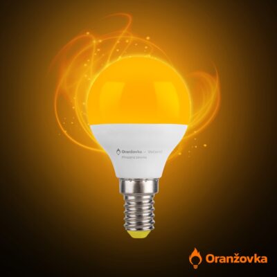 LED žárovka ORANŽOVKA bez modrého světla E14 2W 1600K