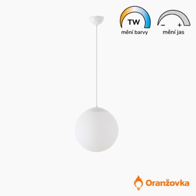 Závěsné svítidlo ORANŽOVKA skleněné 300 mm bílé