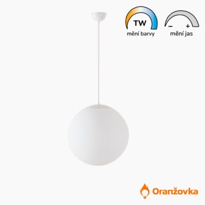 Závěsné svítidlo ORANŽOVKA skleněné 400 mm bílé